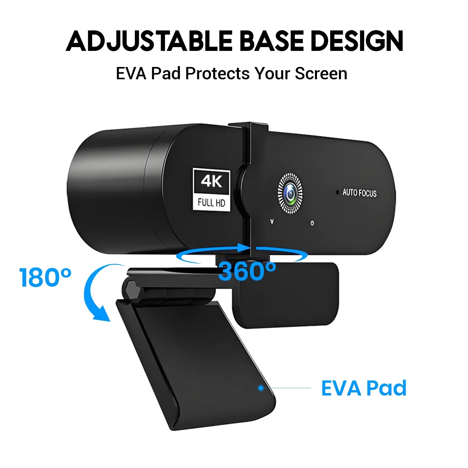 Webcam 4K HD USB Autofocus PC Webcam with Dual Mics for Xbox Laptop Computer Gaming Webcam